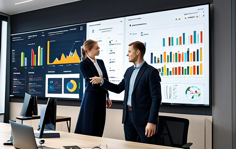 **
"A bustling, modern office scene in Warsaw, Poland. A diverse team of professionals, fully clothed in business attire, collaborates around a large screen displaying data analytics dashboards in Polish. Natural lighting, perfect anatomy, correct proportions, well-formed hands. Safe for work, appropriate content, professional, family-friendly, high quality."
**