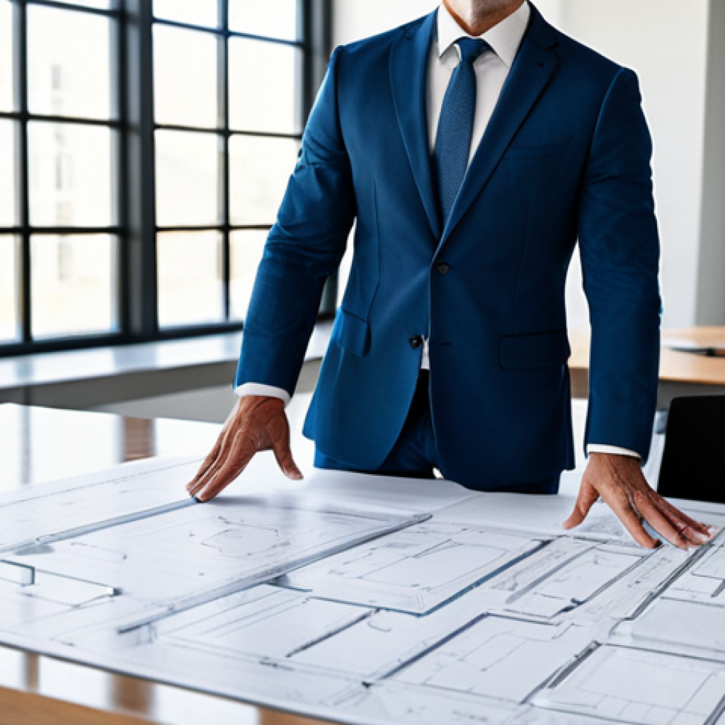 **
"A professional architect, fully clothed in a stylish yet modest business attire, standing in a bright, modern architectural office. Blueprint plans are visible on a nearby desk. Natural lighting, perfect anatomy, well-formed hands, proper finger count, natural body proportions, safe for work, appropriate content, fully clothed, professional setting, family-friendly."
**