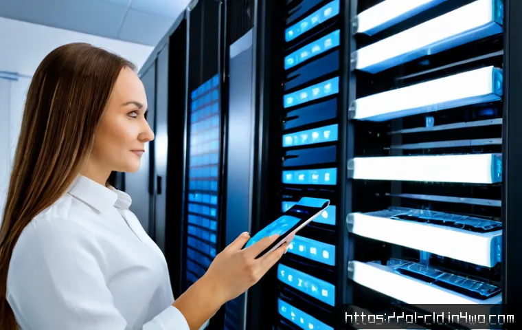 Home 17 클라우드 서비스의 에너지 효율성 분석 - Photorealistic modern cloud data center in Poland, orderly rows of energy-efficient server racks wit...